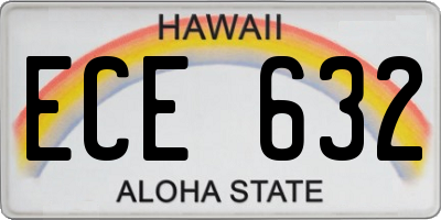 HI license plate ECE632