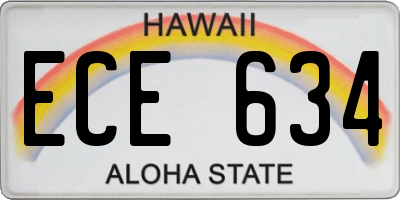 HI license plate ECE634