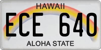 HI license plate ECE640