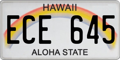 HI license plate ECE645