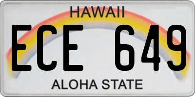 HI license plate ECE649