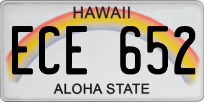 HI license plate ECE652