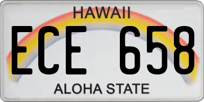 HI license plate ECE658