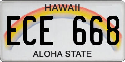 HI license plate ECE668