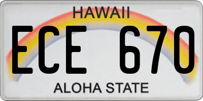 HI license plate ECE670