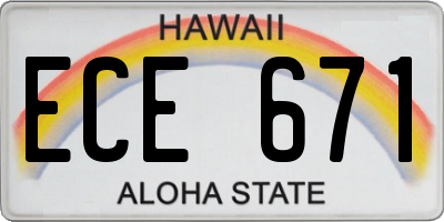 HI license plate ECE671