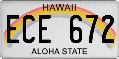 HI license plate ECE672