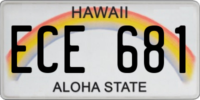 HI license plate ECE681