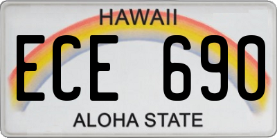 HI license plate ECE690