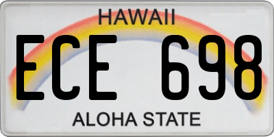 HI license plate ECE698