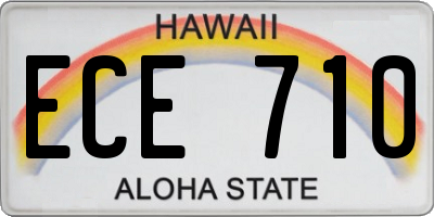 HI license plate ECE710
