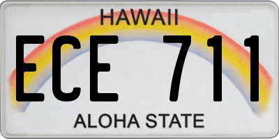 HI license plate ECE711