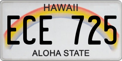 HI license plate ECE725