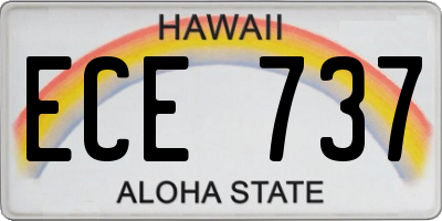 HI license plate ECE737