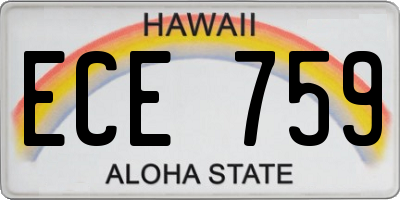HI license plate ECE759