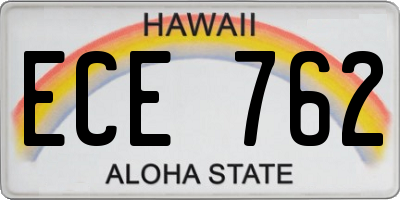 HI license plate ECE762