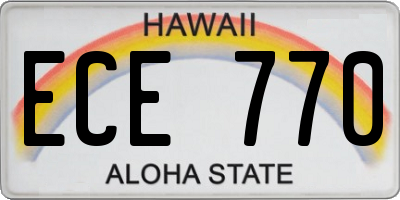 HI license plate ECE770