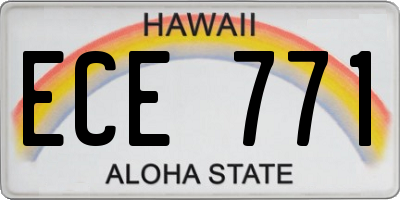 HI license plate ECE771