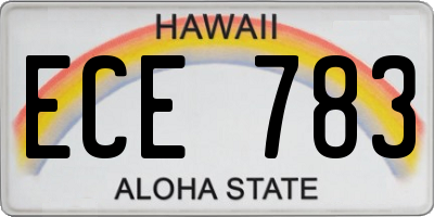 HI license plate ECE783