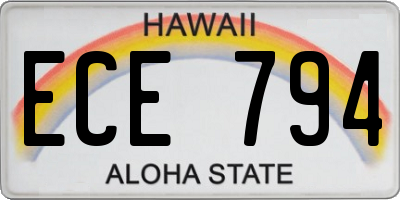 HI license plate ECE794