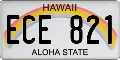 HI license plate ECE821