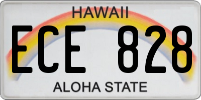 HI license plate ECE828