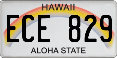 HI license plate ECE829