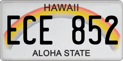 HI license plate ECE852