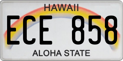 HI license plate ECE858