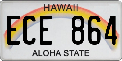 HI license plate ECE864