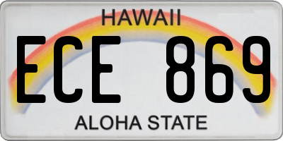 HI license plate ECE869