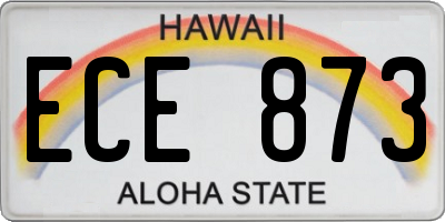 HI license plate ECE873