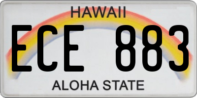 HI license plate ECE883