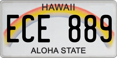 HI license plate ECE889
