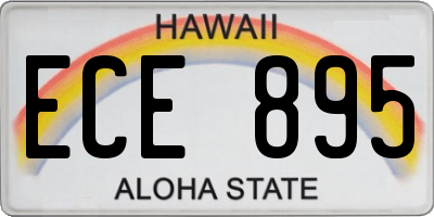 HI license plate ECE895