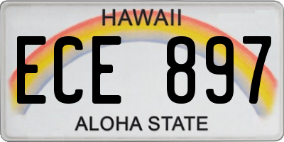 HI license plate ECE897