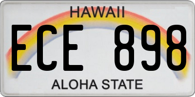 HI license plate ECE898