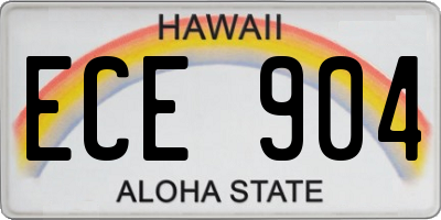 HI license plate ECE904