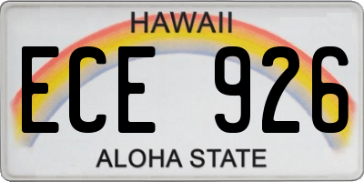 HI license plate ECE926