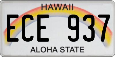 HI license plate ECE937