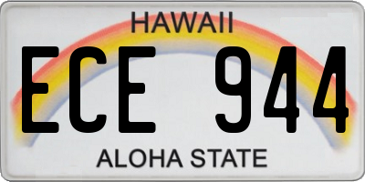HI license plate ECE944