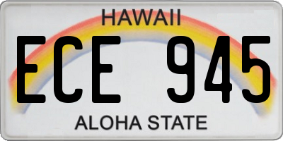 HI license plate ECE945