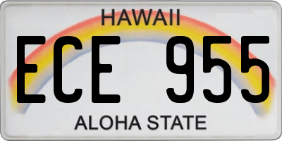 HI license plate ECE955