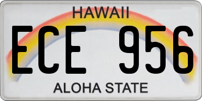HI license plate ECE956