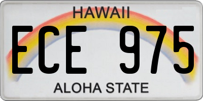 HI license plate ECE975