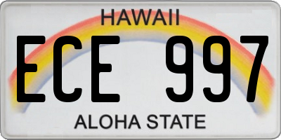 HI license plate ECE997