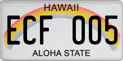 HI license plate ECF005
