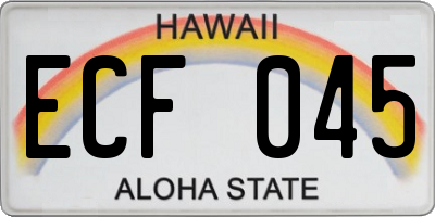 HI license plate ECF045
