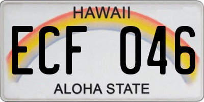 HI license plate ECF046