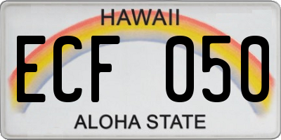HI license plate ECF050